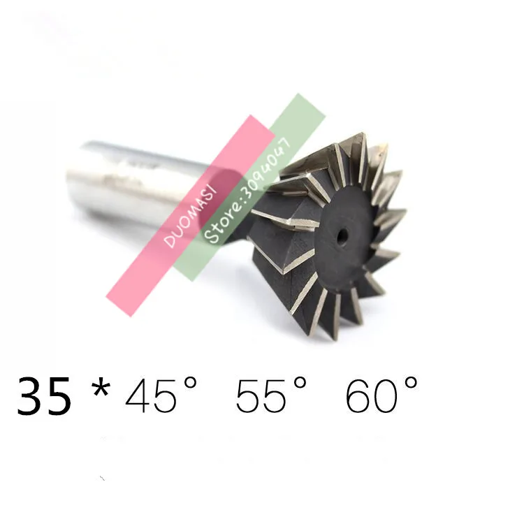 

1PCS 35mm*45/35mm*55/35mm*60 degrees high speed steel straight shank dovetail milling cutter, HSS straight shank milling cutter