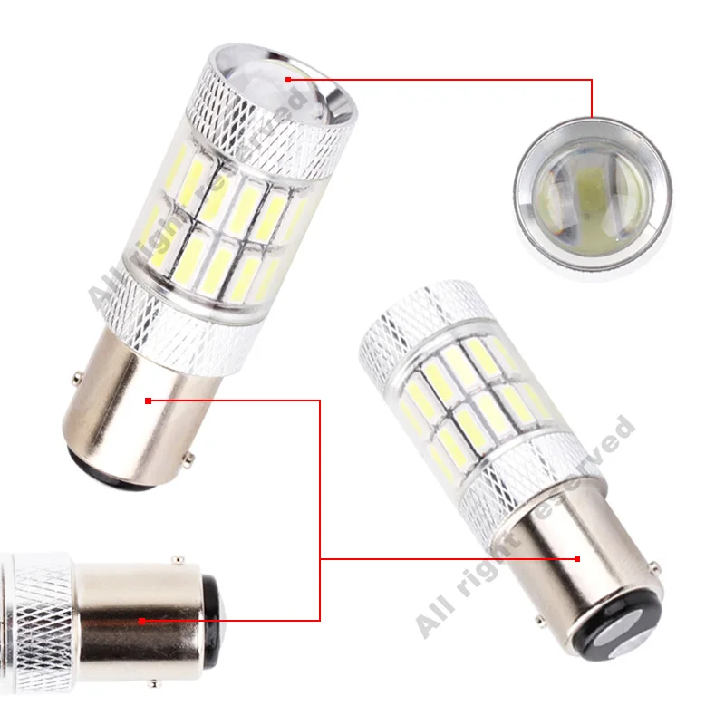 2 шт. 1157 BAY15D 33 SMD P21/5 W светодиодный задний поворотный задний тормозной светильник, автомобильная светодиодная лампа, автомобильная лампа DRL, парковочная Лампа 6000K 12V