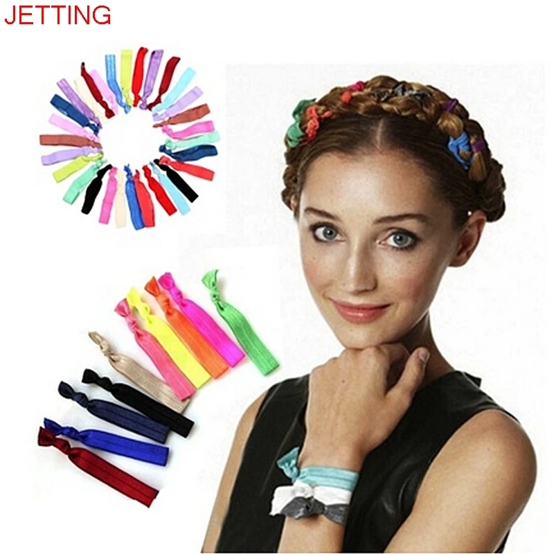 JETTING Knot Elastic Hair Tie Hairband Ponytail Holder printed colorful