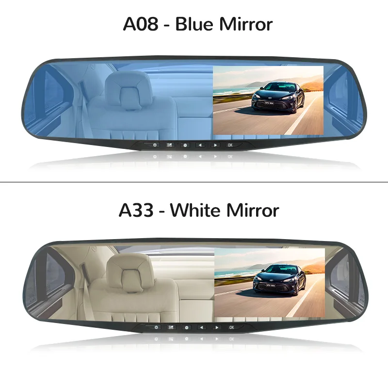 E ACE A33 Автомобильный видеорегистратор FHD 1080P зеркальный Двойной объектив заднего