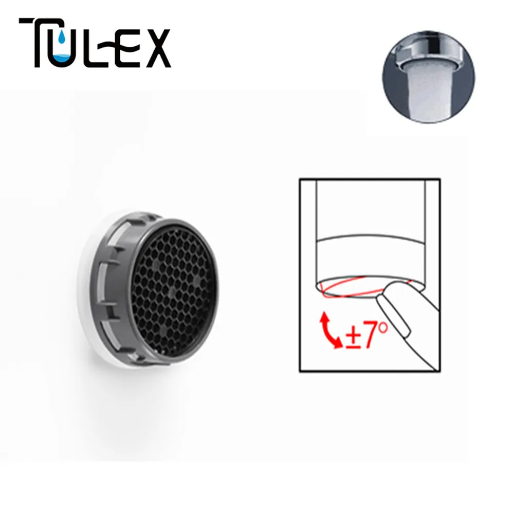 

TULEX Adjustable Faucet Aerator Core Part Rotatable Eco-Friendly Spout Bubbler Filter Accessories Full Flow Attachment for Crane