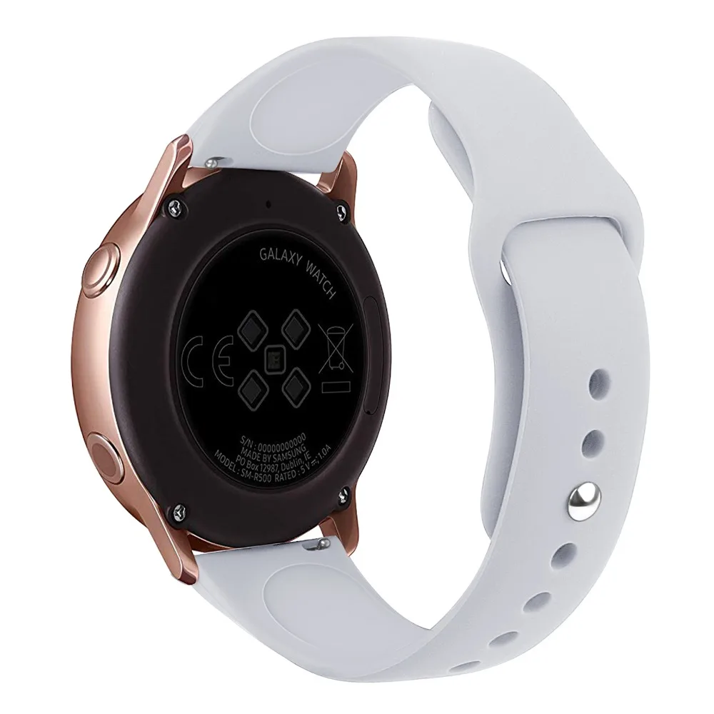 20 мм силиконовые полосы для samsung Galaxy Watch Active 2 ремешок маленький большой ремешок для Amazfit Bip samsung Galaxy watch 42 мм