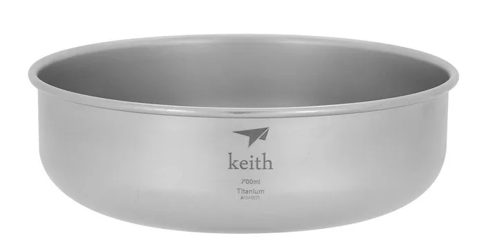 

Keith Ti5336 Titanium Bowl Ultralight Outdoor Bowl Picnic Bowl Camping Tableware 75g 700ml KT336