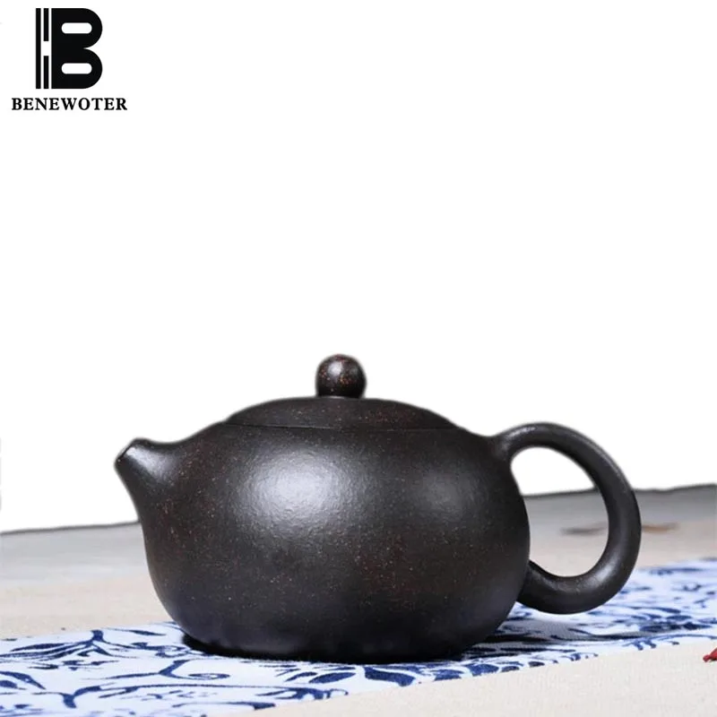 

250cc Yixing Authentic Purple Clay Xishi Teapot Vintage Drinkware Handmade Hei Zhu Mud Puer Pot Ball Hole Tea Kettle Sent Friend