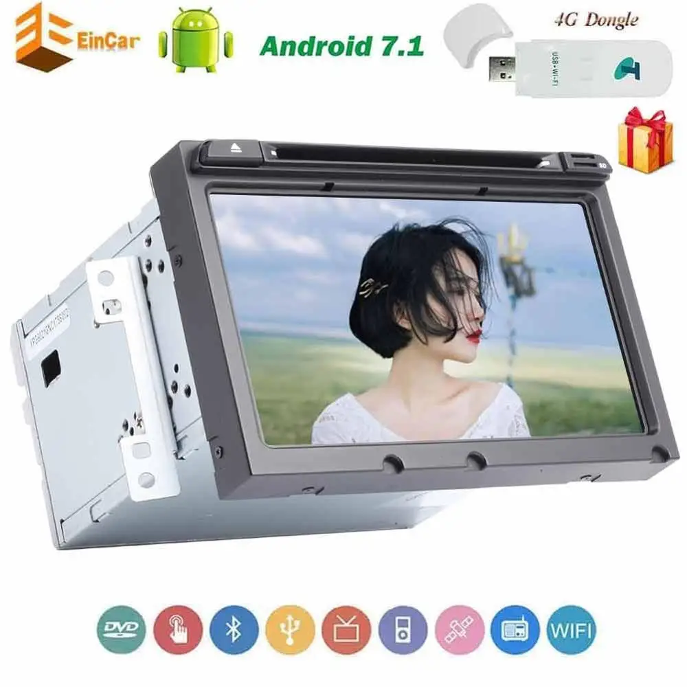 4G dongle+Android 7.1 Car Stereo accessories for Hyundai Elantra 2016 Quad-Core 2 Din 8'' DVD Player 1080P Video In Dash GPS |