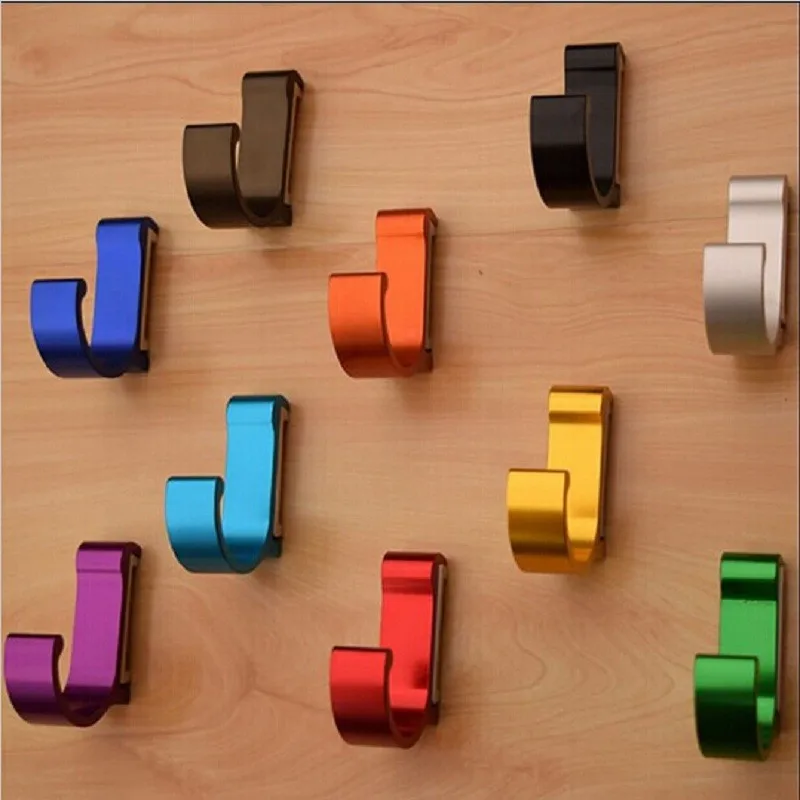 

1 pcs Great Aluminum Finish Candy Color Clothes Hanger & Towel & Coat & Robe Hook Decorative Bathroom Hooks Wall Mounted