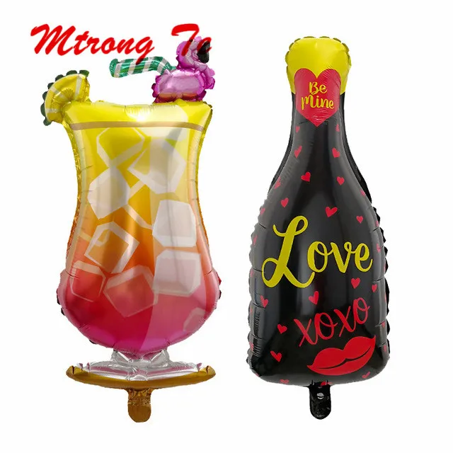 Buy 10pcs Love Wine Bottle Foil Balloons Flamingo