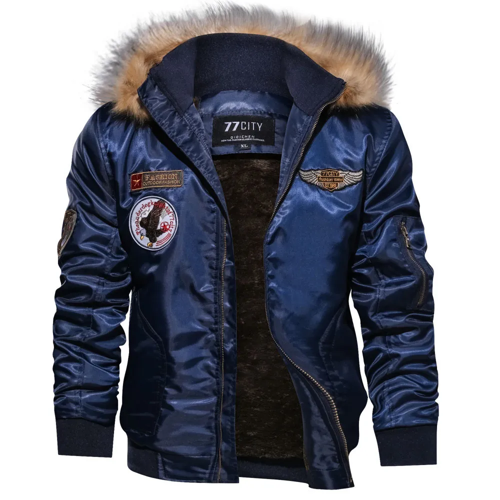 JAYCOSIN куртка Осень Зима Повседневная Верхняя одежда с длинным рукавом пальто на молнии с капюшоном мужская куртка - Цвет: Синий