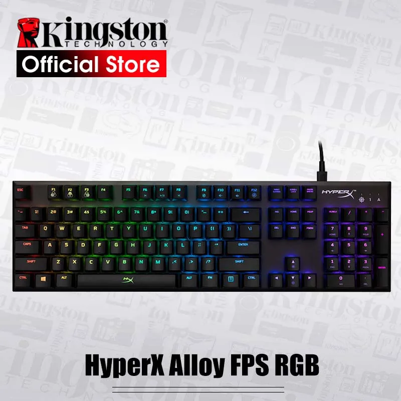 Клавиатура KINGSTON E sports HyperX из сплава игровая RGB клавиатура с металлической панелью