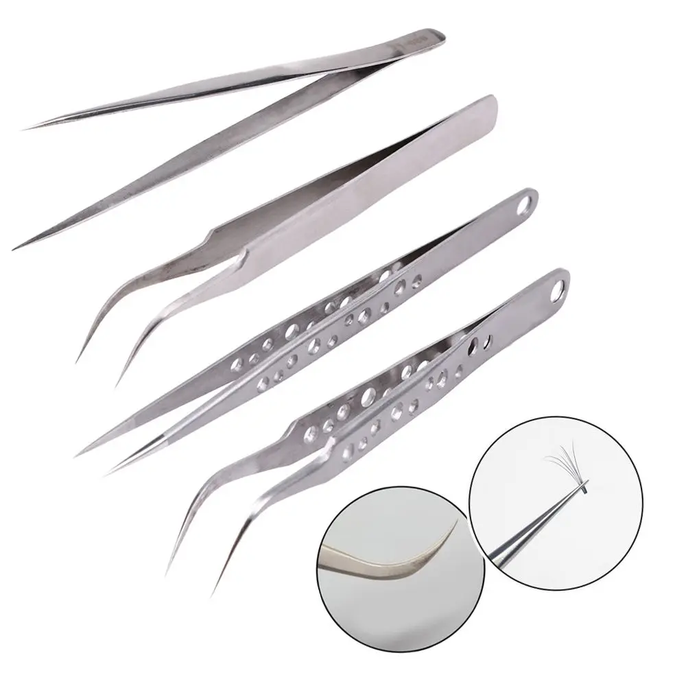 

1PC 3D 6D Volume Grafting Eyelash High Quality Precision Curved Straight Clip Tweezers Anti-Static False Eyelash Tweezers Tool