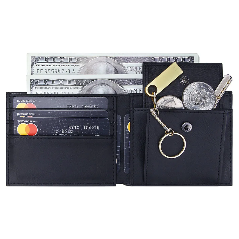 Роскошные однотонные дизайнерские мужские кошельки, тонкие короткие держатели для ID карт, солидный кошелек, мужской кожаный карман для монет, 2 сложения, повседневный кошелек для мужчин