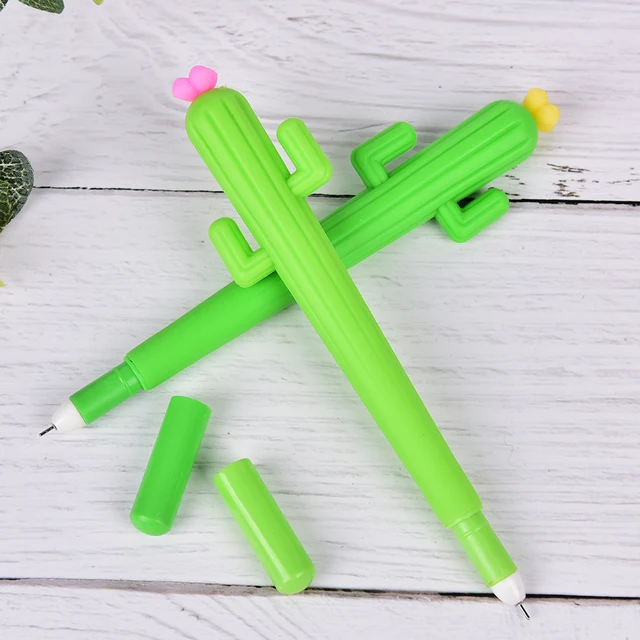 Jetting High Quality Stationery School Office Supply Small Fresh Jetting High Quality Stationery School Office Supply Small Fresh Green Cactus With Flower Gel Ink Pen