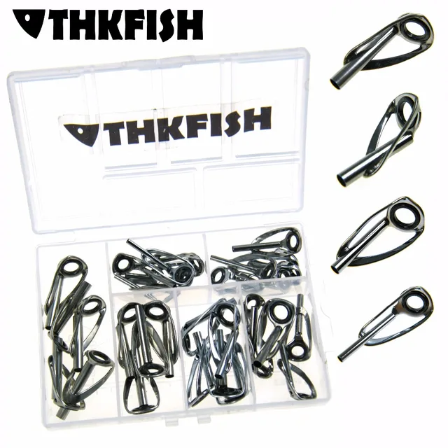 THKFISH 30Pcs 1.8mm 4mm Fishing Rod Eyes Guides Line Rings Pole Repair