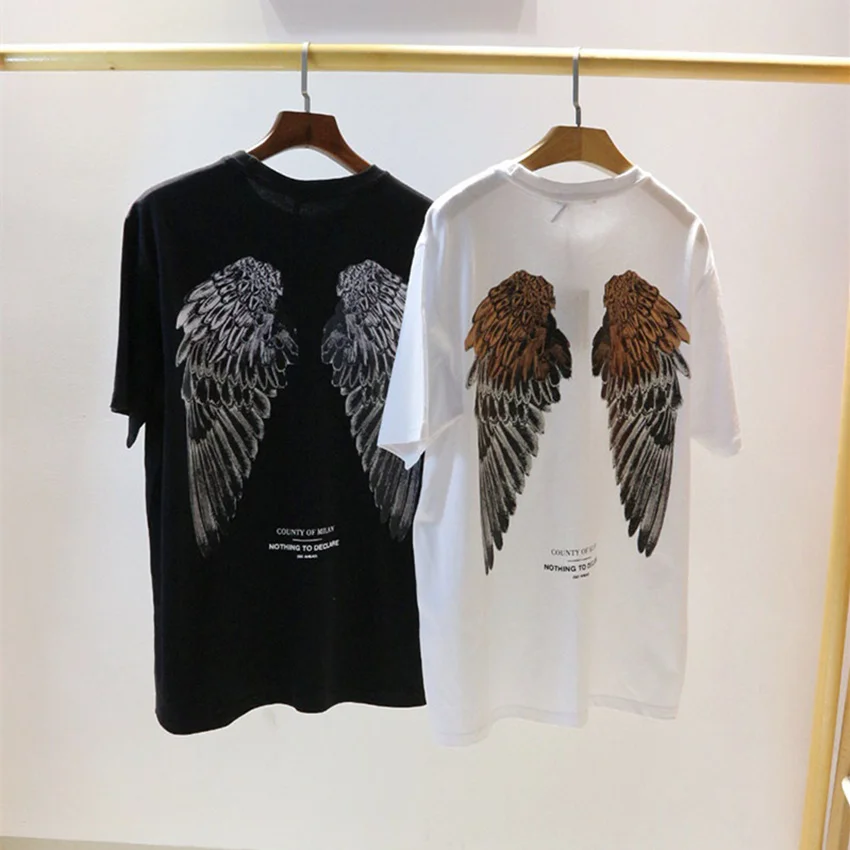 

19ss Marcelo Burlon T Shirt 1:1 High Quality Wings Marcelo Burlon T-shirts Milan Feather Summer Style Marcelo Burlon Top Tees
