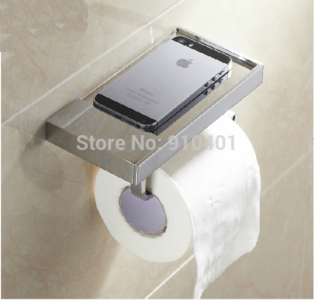 ФОТО Hot Sale Wholesale And Retail Promotion Modern Square Chrome Roll Toilet Paper Holder Bathroom Tissue Holder W/ Cover