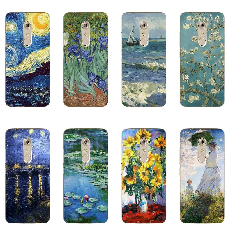 

For ZTE Axon 7 Mini Phone Case 5.2 Inch Transparent Ultra Thin Zte 7 Mini Shell 0.6mm Silicon Van Gogh Pattern Fundas Gel