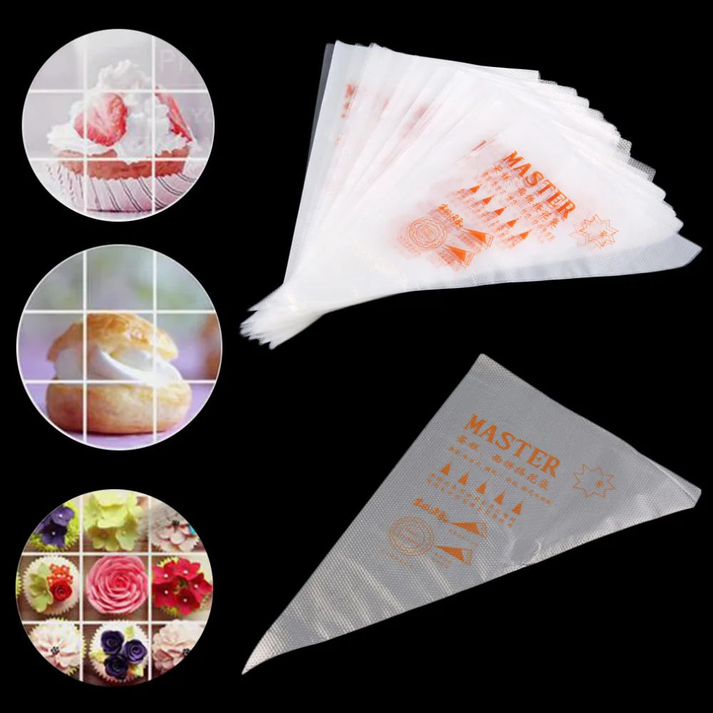 100 PCS 20*31cm Disposable Piping Bag Icing Fondant Cake Cream Decorating Pastry Tip Tool Large Size -TW | Дом и сад
