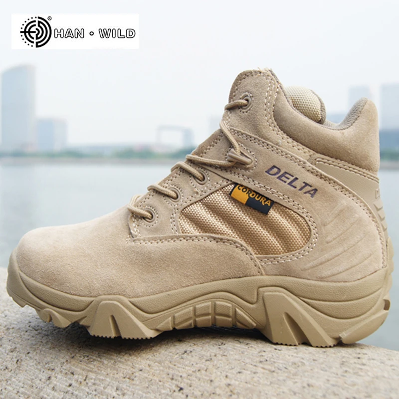  2018 Spring Men Military Boots Genuine Cow Leather Waterproof Tactical Desert Combat Ankle Boot Men