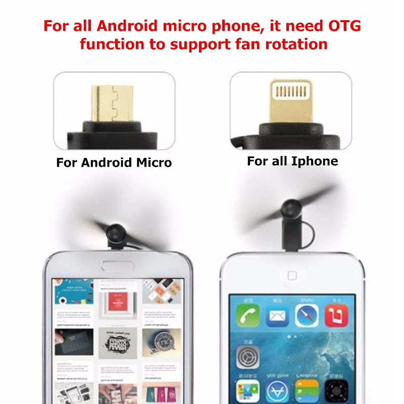 Binful для iphone 5/5/6/6 s/7 Plus 8 X XS XR USB вентилятор для путешествий 2 в 1 USB выход android вентилятор для IOS телефона конвертируемый OTG USB вентилятор