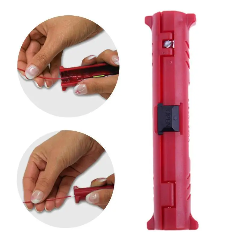 

Electrical Wire Stripper Pen Rotary Coax Coaxial Cable Wire Pen Cutter Audio Video Cable Stripping Tool Round Grip Spring Lever