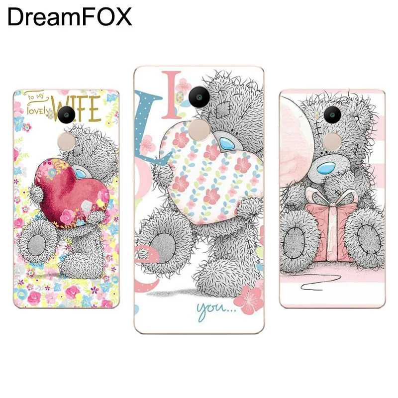 DREAMFOX M083 Cute Bear Soft TPU Silicone Case Cover For Xiaomi Redmi Note 3 4 4X 5 5A 6 7 Pro Global |