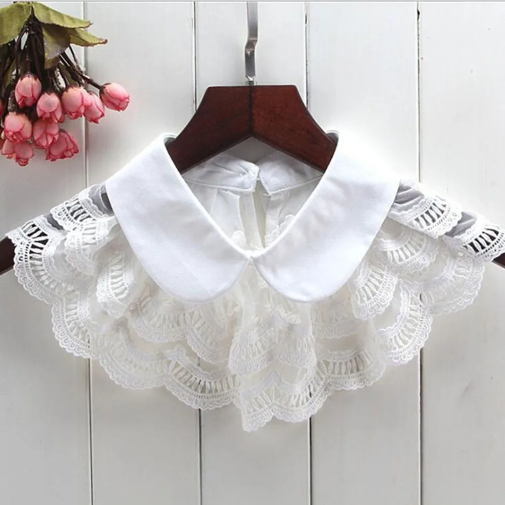 

Lace Fake Collars Women Sweater Sweatshirt Accessories Hollow Out Detachable Collar nep kraag blouse Tie Lapel Shirt Accessories