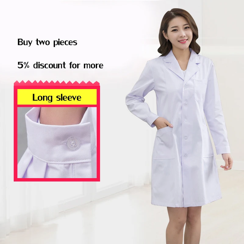 Длинный халат Больничная медицинская одежда для кормящих одноцветная для женщин Летняя и зимняя одежда из хлопка мягкая ткань медсестры пальто+ брюки - Цвет: woman-long-sleeve