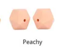 Chenkai 100 шт BPA бесплатно 14 мм Силиконовые икосадрон Прорезыватель бусины DIY Multisurface Baby Соска для купания пустышка Прорезыватель сенсорная игрушка - Цвет: Peachy