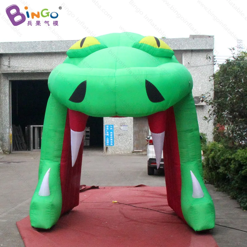  Free Delivery Green color Inflatable Snake Tunnel Tent 3.5x2x3 Meters customized blow-up football t