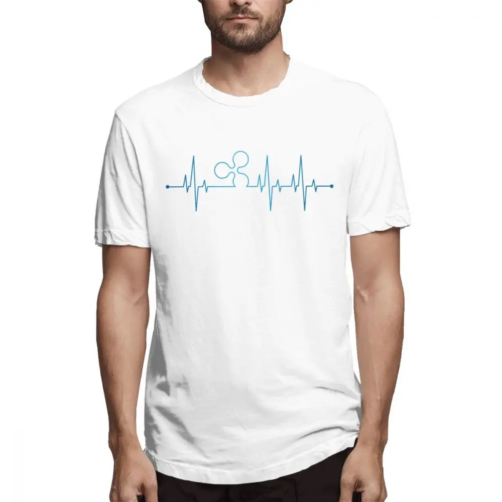 Футболка с логотипом XRP Heartbeat ECG Новое поступление модная уличная футболка