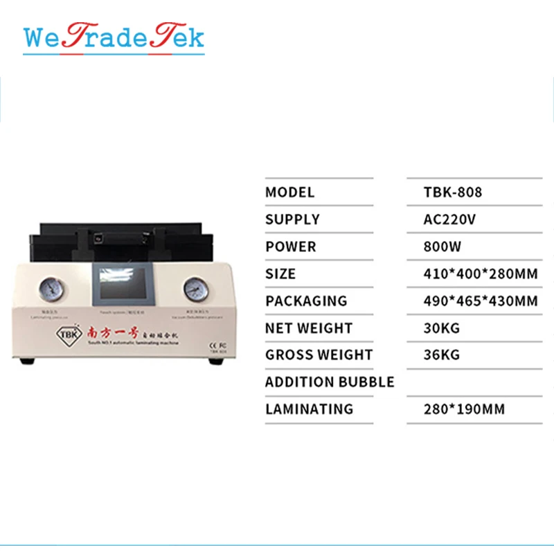 12 дюймов 2 в 1 ОСА ламинатор автоматический прибор для устранения пузырьков для ЖК-экрана ремонтная машина TBK 808