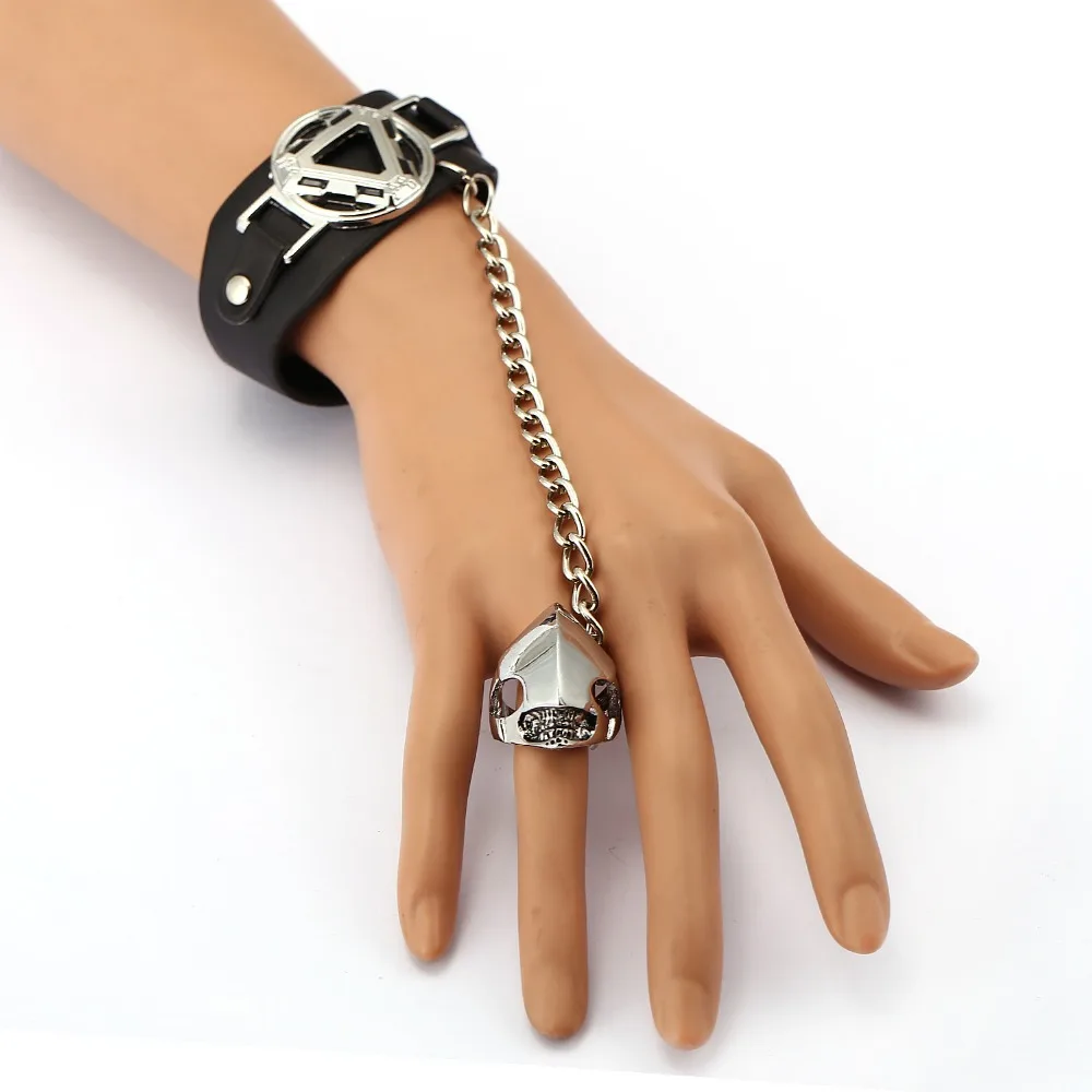

MS Jewelry Iron Man Leather Bracelet The Avengers Link Charm Bracelets Movie Cosplay Punk Bangle Men Women