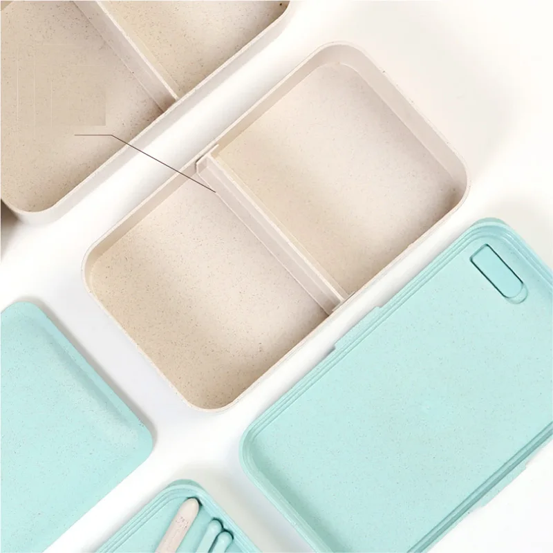 Microwave Wheat Straw Bento LunchBox Japanese Style Plastic Sushi Food Storage Container For Kids Picnic Camping Bento Box Sets