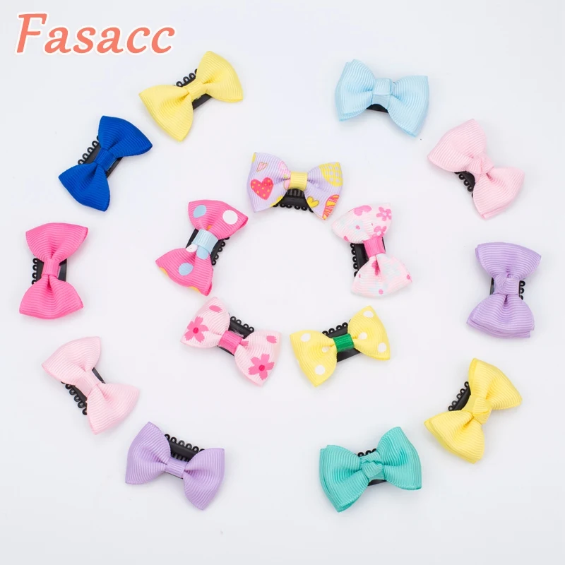 

10 Pcs/lot Solid Dot Infant Baby Mini Small Bow Hair Clips boutique barrettes for children girls Kids Hair Accessories A19