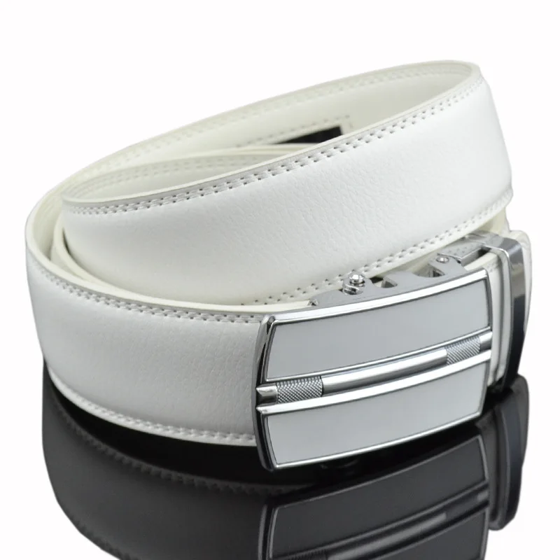 

Mens Belts Luxury Brand Designer High Quality Man's Genuine Leather Belt White Automatic Buckle Casual Male Belt Ceinture Homme