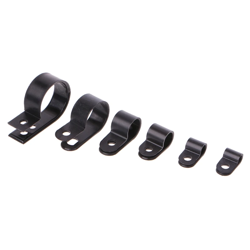 

200PCS Black Nylon PType Cable Clamp Fastener Plastic Wire Clips Cable Cord Clip
