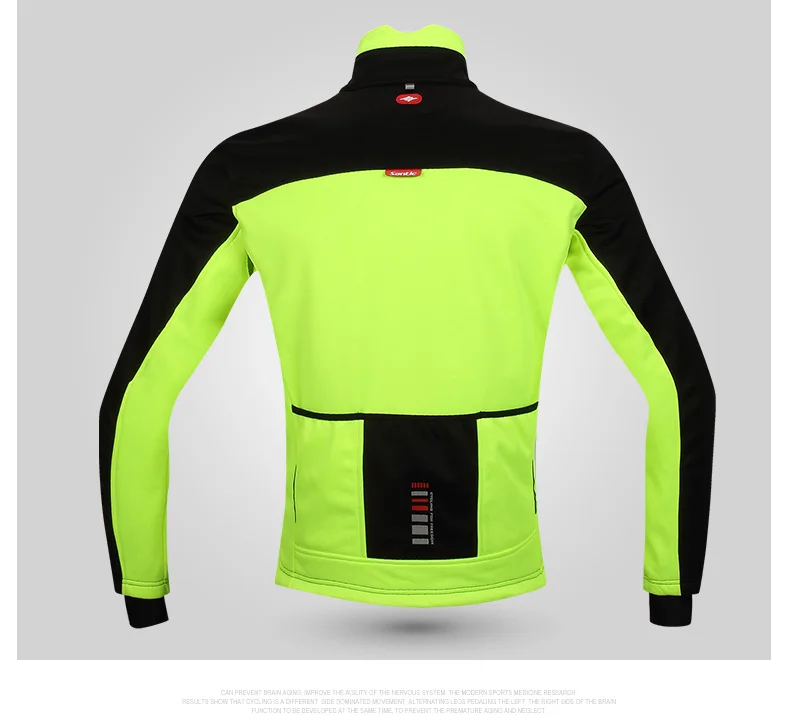 Мужские дышащие быстросохнущие майки для велоспорта Santic, флисовая куртка с длинным рукавом для горного велосипеда, ветрозащитная теплая одежда для велоспорта