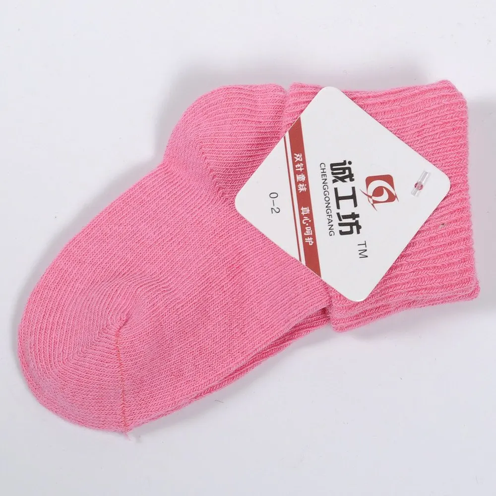 5 пар/лот детские носки весна и осень хлопок хорошего качества с отворотами Детские носочки для мальчиков и девочек Носки для детей 1–4 лет - Цвет: rose