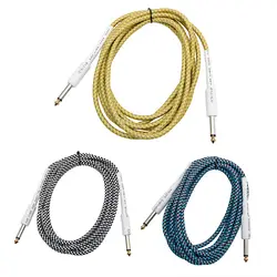 10FT гитары бас 6,35 мм 1/4 "моно мужчинами аудио кабель провода плетеный JAN10 Прямая поставка