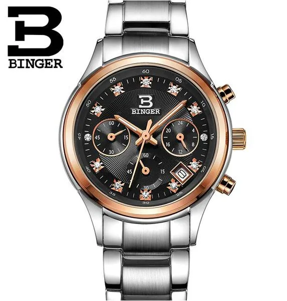 Dress Watches For Women Fashion Wrist Rhinestone Men And Women Couple Watch Binger Watch Men Relogio Feminino