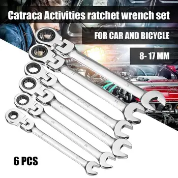

6Pcs 8-17mm Activity Ratchet Wrench Torque Spanner Combination Set Repair Tools