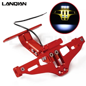 

Universal Motorcycle Accessories License Plate Holder Bracket Adjustable Angle Fender Eliminator LED For Aparilia For Buell