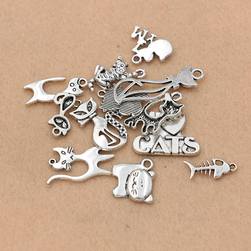 12 шт. искусственные украшения для рукоделия|charm pendant|cat charms pendantspendants for jewelry making |
