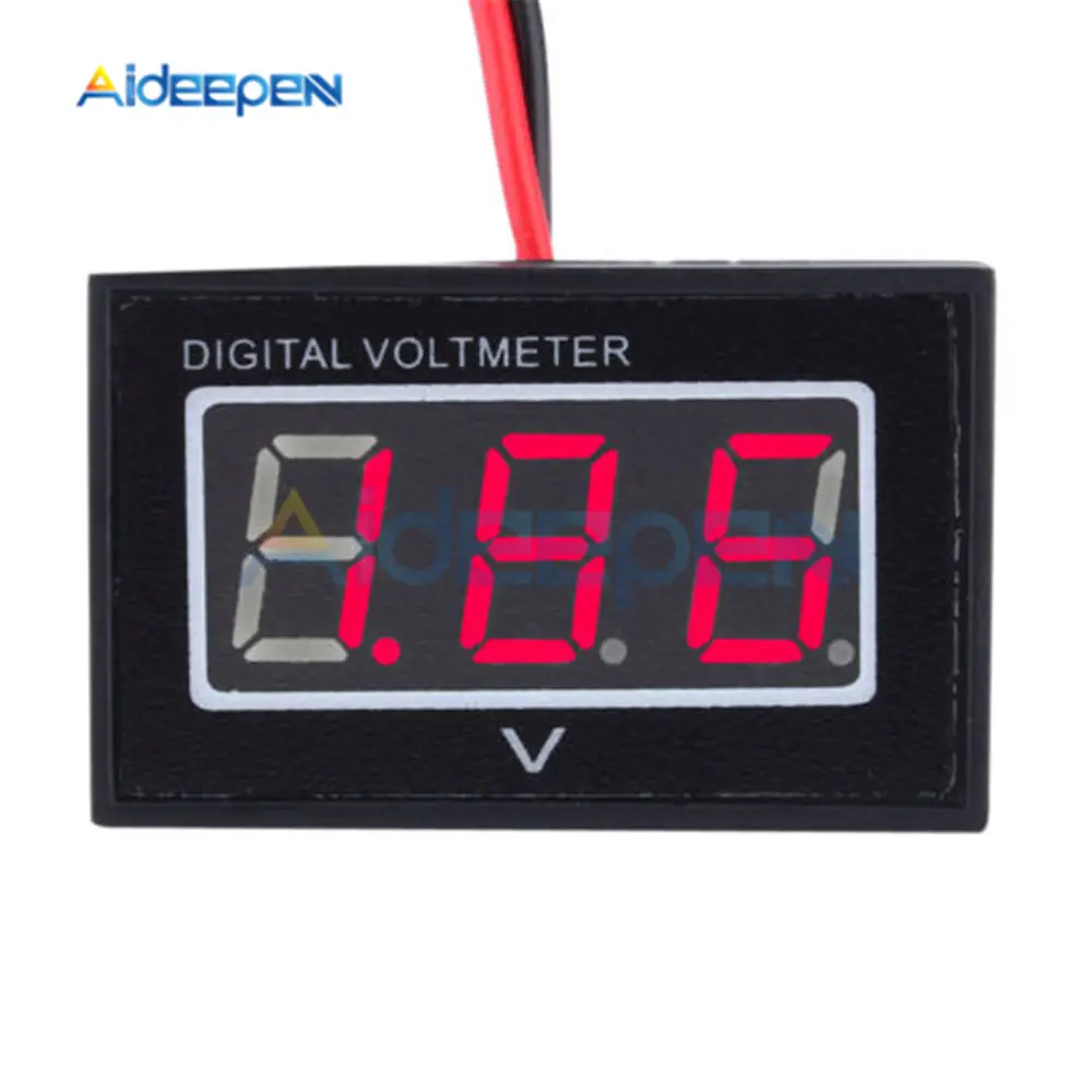 

DC 2.5-30V LED Digital Voltmeter Waterproof Voltage Meter Volt Instrument Tool 2 Wires Red Display