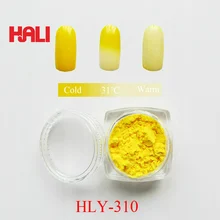 Термохромный пигмент, горячий активный порошок, товар: HLY-310, цвет: желтый, температура активации: 31 Цельсия, 1 лот = 10 грамм