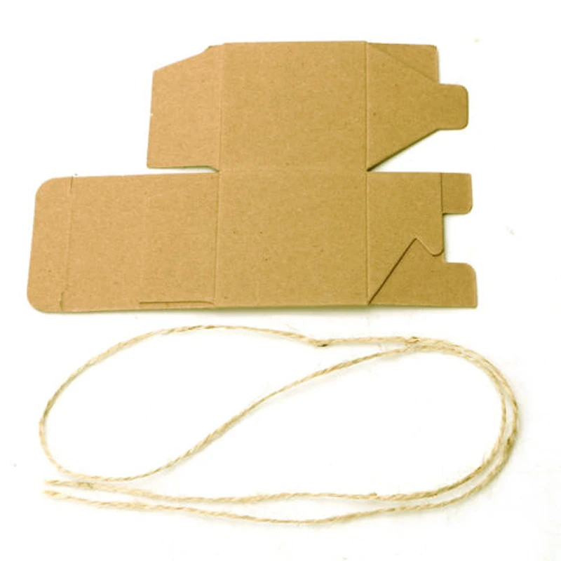 

50x Wedding Candy Box Gift Boxes Paper Kraft Square Shape Bag Event Party Favor