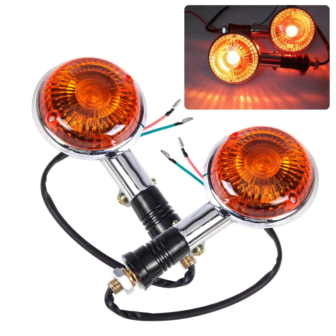 DWCX 2pcs Motorcyclie Turn Signal Light Blinker Indicator Lens for