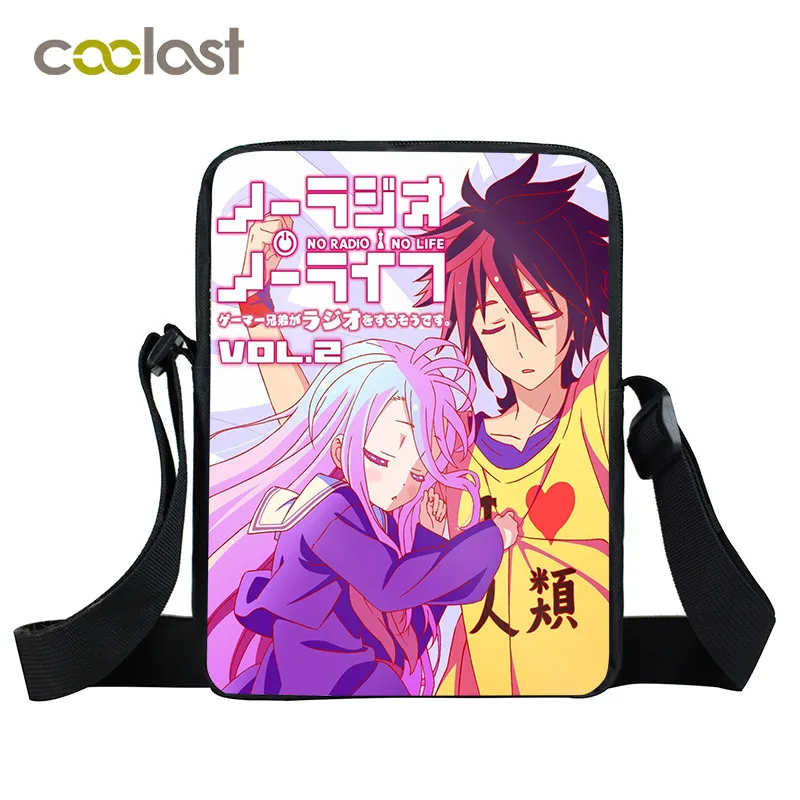 No Game No Life NGN мини сумка-мессенджер аниме школьные сумки для мальчиков и девочек Sora Shiro женская сумка детская школьная сумка сумки через плечо - Цвет: AXKB NGNL15