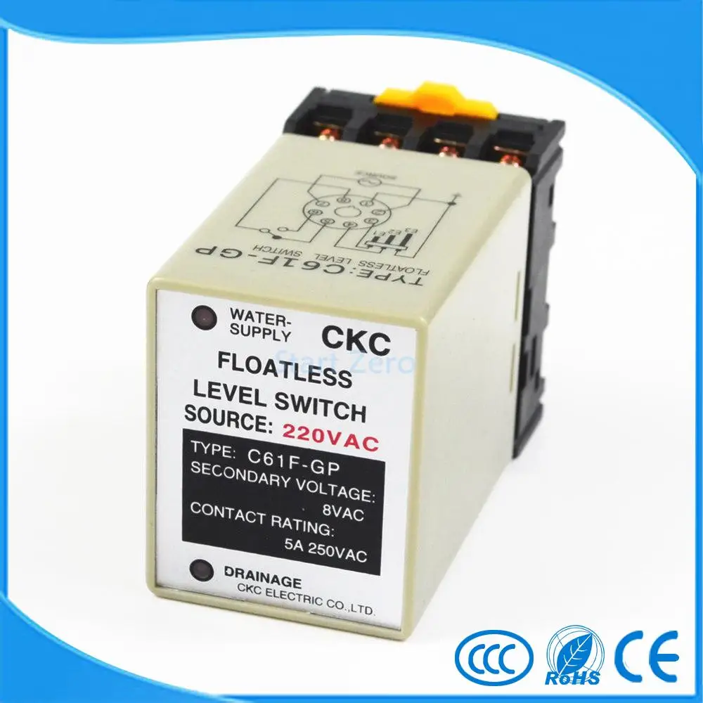 C61F GP AC 220V 50/60Hz 8 Pin Liquid беспоплавковый выключатель регулятора уровня Controller с