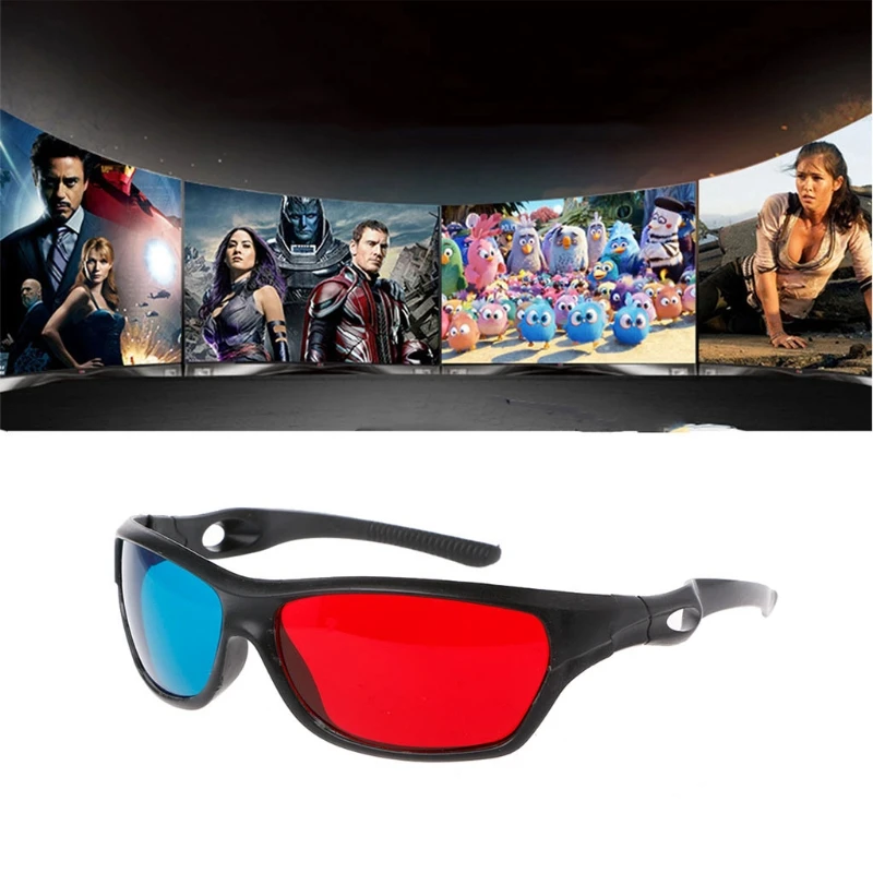 Universal White Frame Red Blue Anaglyph 3D Glasses For Movie Game DVD Video TV Drop Shipping Support